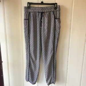 Anthropologie rayon pants gathered at the bottom